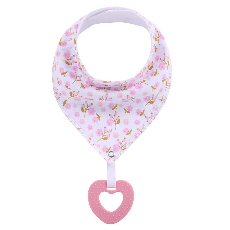 Drool Bib Bandana with Silicone Teether